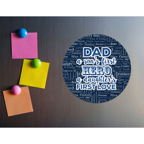 My Father My Hero Round Fridge Magnet - LIFESTYLE