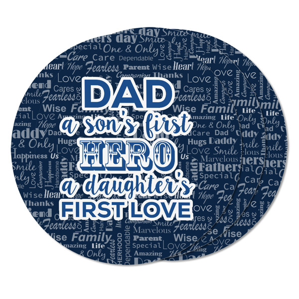 My Father My Hero Round Fridge Magnet - THREE