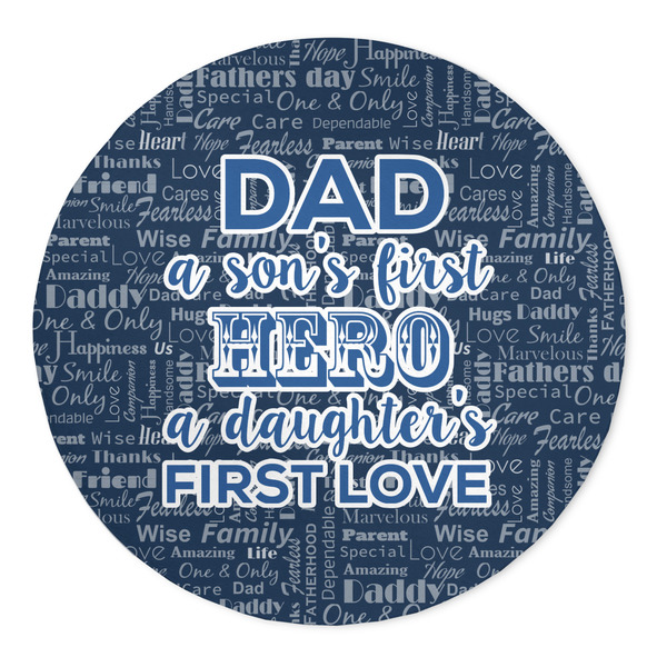 Custom My Father My Hero 5' Round Indoor Area Rug