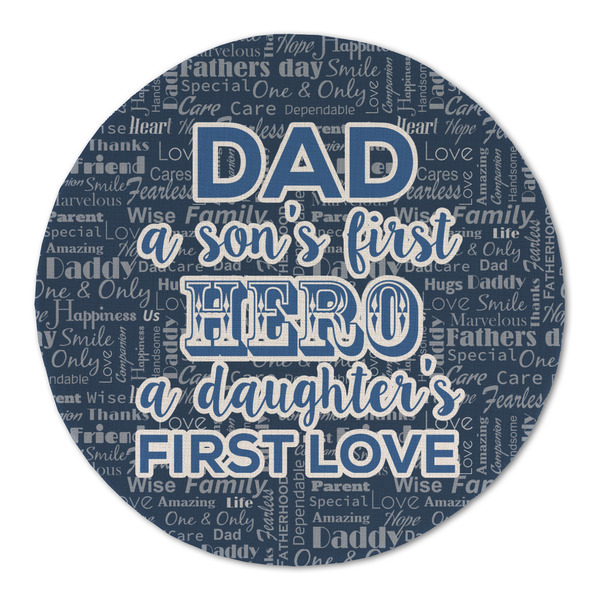 Custom My Father My Hero Round Linen Placemat - Single Sided
