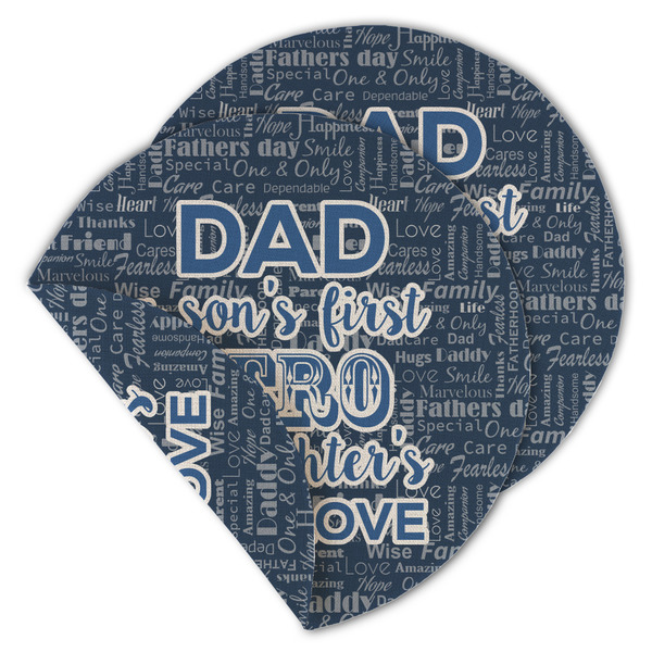 Custom My Father My Hero Round Linen Placemat - Double Sided