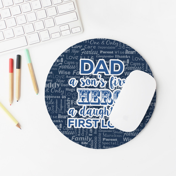 My Father My Hero Round Mousepad - LIFESTYLE 2