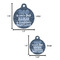 My Father My Hero Round Pet ID Tag - Large - Comparison Scale