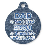 My Father My Hero Round Pet ID Tag - Large