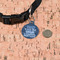 My Father My Hero Round Pet ID Tag - Small - In Context