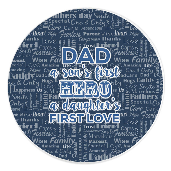 Custom My Father My Hero Round Stone Trivet