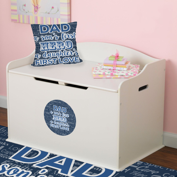 My Father My Hero Round Wall Decal on Toy Chest