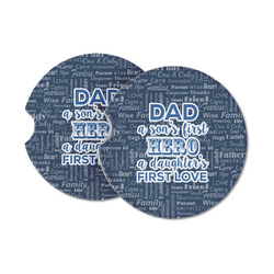 My Father My Hero Sandstone Car Coasters (Personalized)