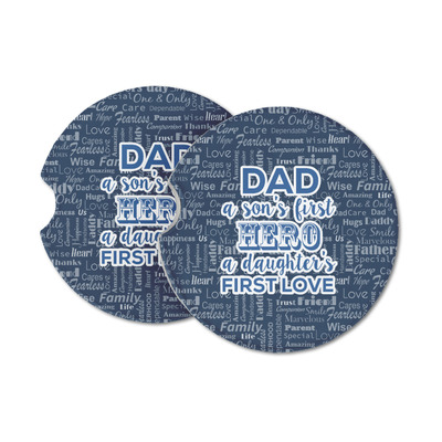 My Father My Hero Sandstone Car Coasters (Personalized)