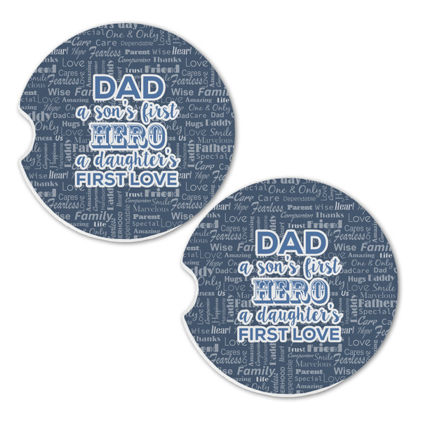 My Father My Hero Sandstone Car Coasters - Set of 2
