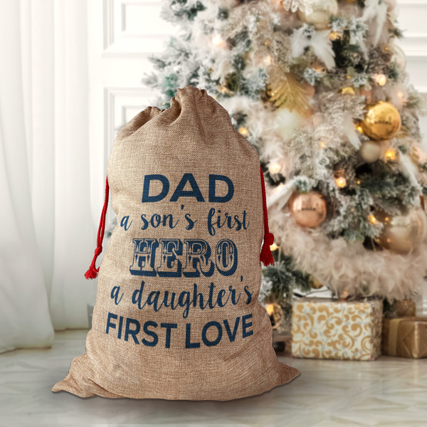 My Father My Hero Santa Bag - Front (stuffed)