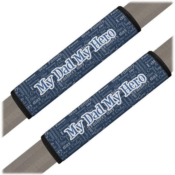 Custom My Father My Hero Seat Belt Covers (Set of 2) (Personalized)
