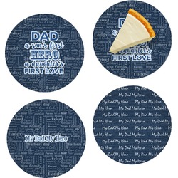 My Father My Hero Set of 4 Glass Appetizer / Dessert Plate 8" (Personalized)