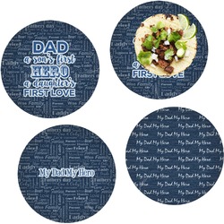 My Father My Hero Set of 4 Glass Lunch / Dinner Plate 10" (Personalized)