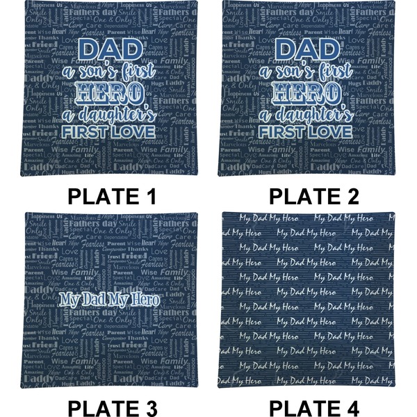 My Father My Hero Set of Square Dinner Plates (Approval)