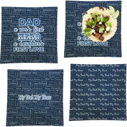 My Father My Hero Set of 4 Glass Square Lunch / Dinner Plate 9.5" (Personalized)