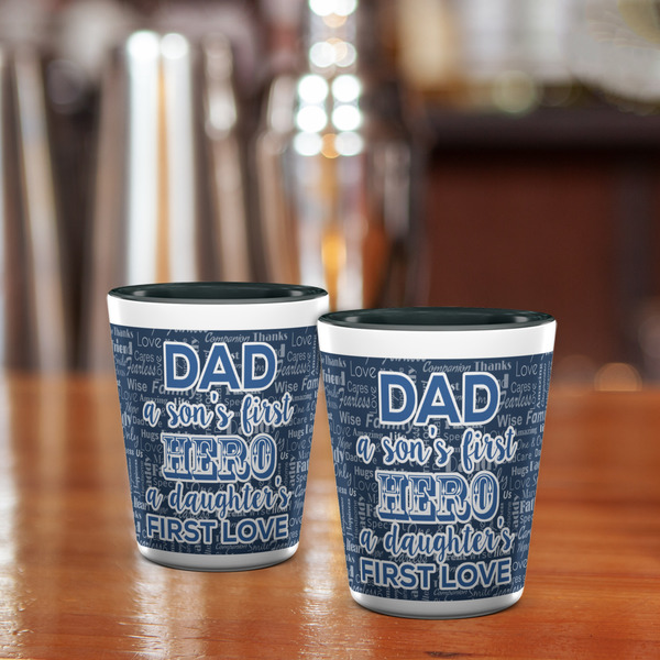 My Father My Hero Shot Glass - Two Tone - LIFESTYLE