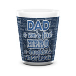 My Father My Hero Ceramic Shot Glass - 1.5 oz - White - Set of 4