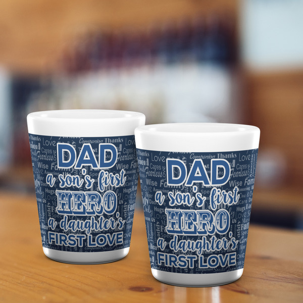 My Father My Hero Shot Glass - White - LIFESTYLE