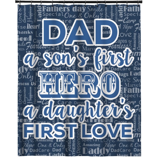 Custom My Father My Hero Extra Long Shower Curtain - 70"x84"