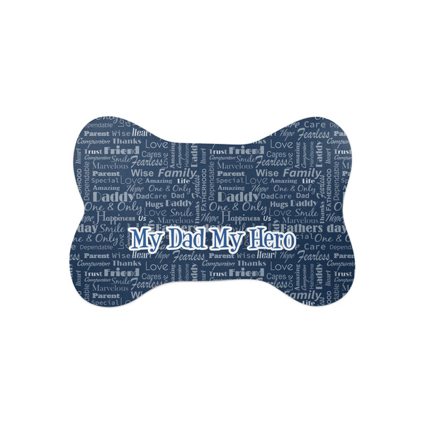 Custom My Father My Hero Bone Shaped Dog Food Mat (Small)
