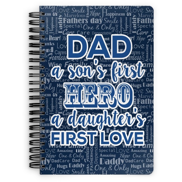 Custom My Father My Hero Spiral Notebook - 7x10