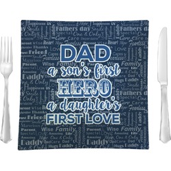 My Father My Hero Glass Square Lunch / Dinner Plate 9.5"