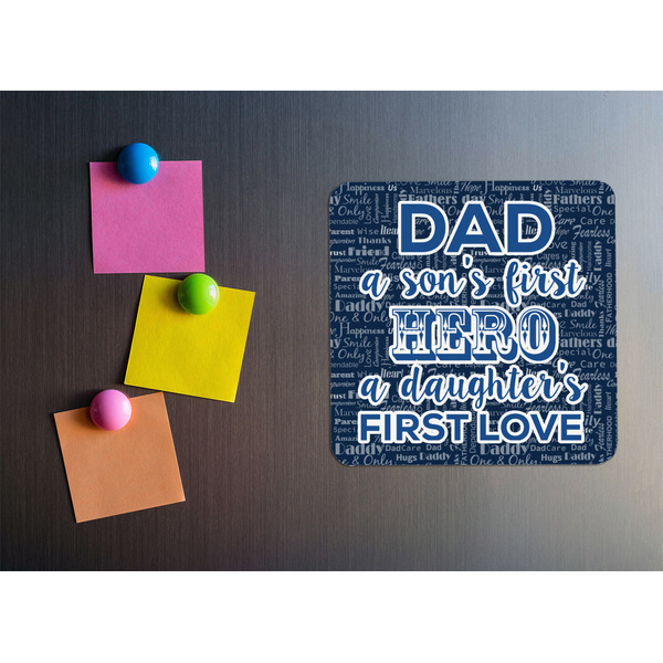My Father My Hero Square Fridge Magnet - LIFESTYLE
