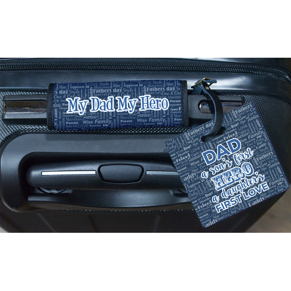 My Father My Hero Square Luggage Tag & Handle Wrap - In Context