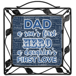My Father My Hero Square Trivet (Personalized)