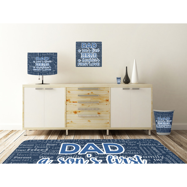 My Father My Hero Square Wall Decal Wooden Desk