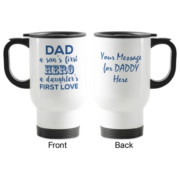 My Father My Hero Stainless Steel Travel Mug with Handle - Apvl