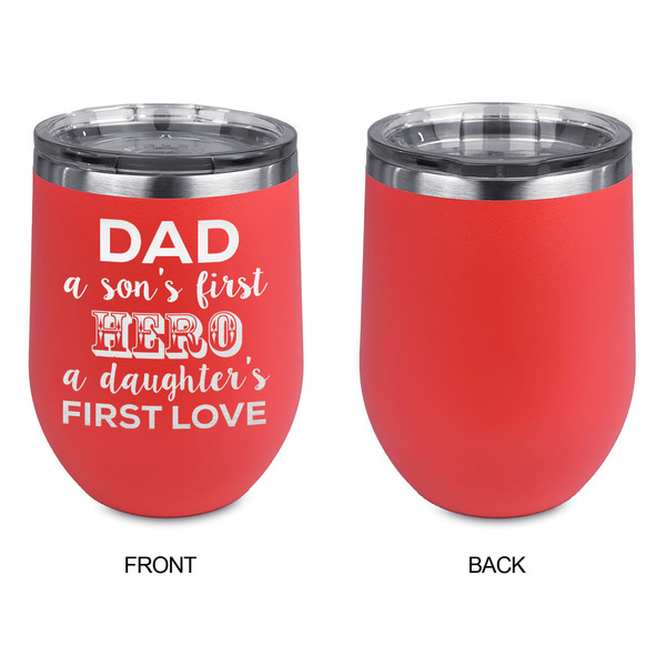 My Father My Hero Stainless Wine Tumblers - Coral - Single Sided - Approval