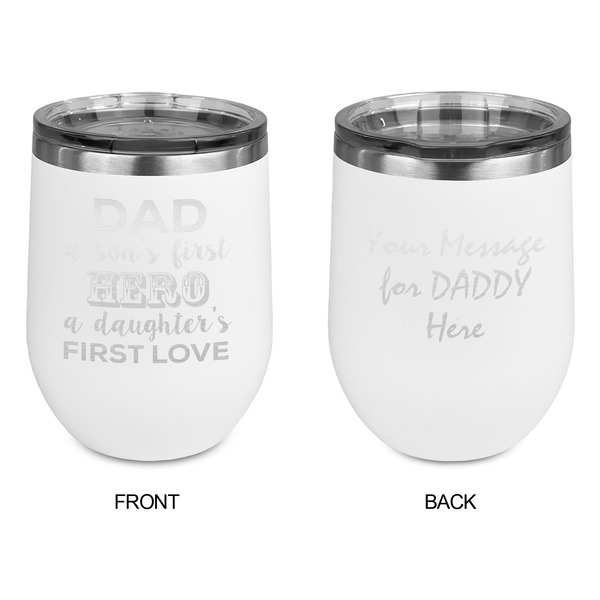 My Father My Hero Stainless Wine Tumblers - White - Double Sided - Approval