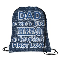 My Father My Hero Drawstring Backpack - Small (Personalized)
