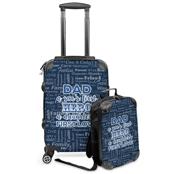 Custom My Father My Hero Kids 2-Piece Luggage Set - Suitcase & Backpack