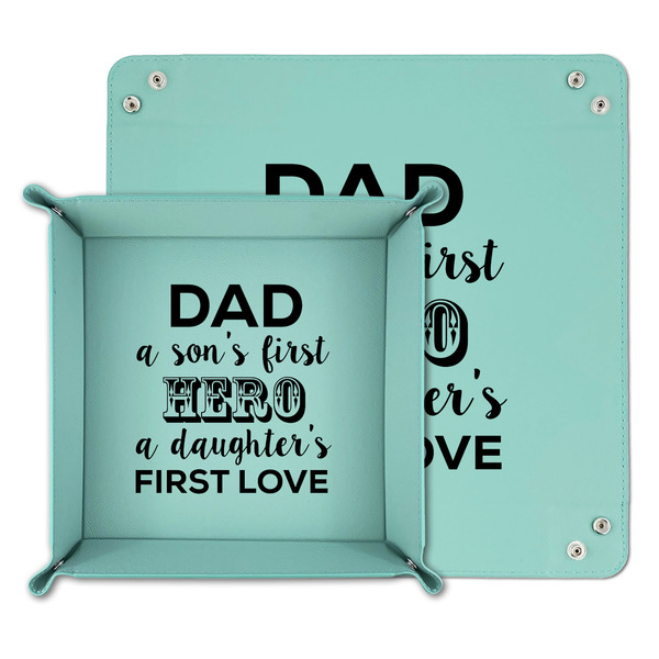 My Father My Hero Teal Faux Leather Valet Trays - PARENT MAIN