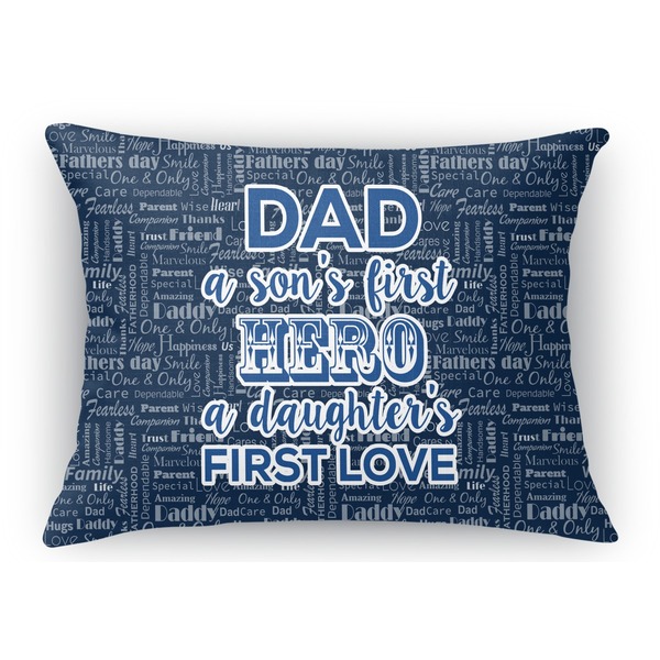 Custom My Father My Hero Rectangular Throw Pillow Case - 12"x18" (Personalized)