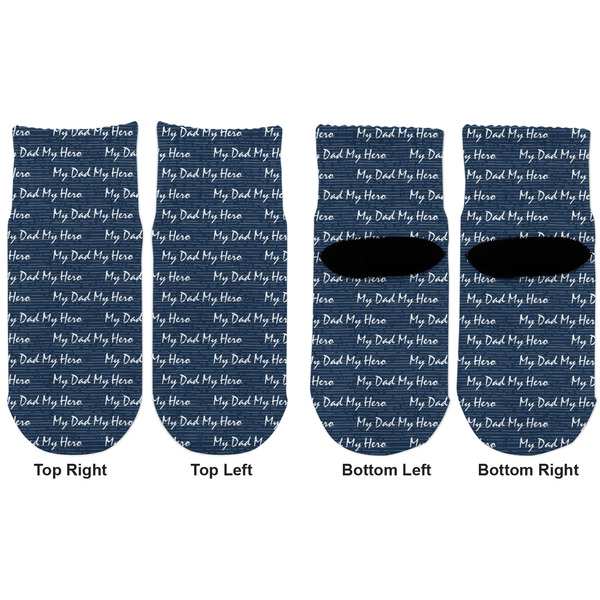 My Father My Hero Toddler Ankle Socks - Double Pair - Front and Back - Apvl