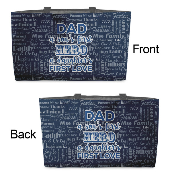 My Father My Hero Tote w/Black Handles - Front & Back Views