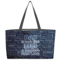 My Father My Hero Beach Totes Bag - w/ Black Handles