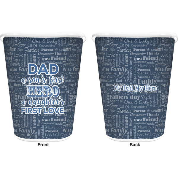 My Father My Hero Trash Can White - Front and Back - Apvl