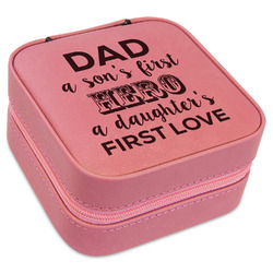 My Father My Hero Travel Jewelry Boxes - Pink Leather
