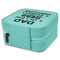 My Father My Hero Travel Jewelry Boxes - Leather - Teal - View from Rear