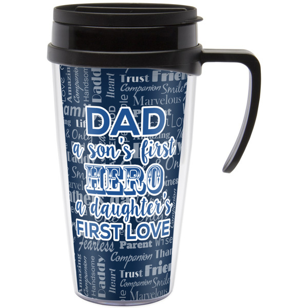Custom My Father My Hero Acrylic Travel Mug with Handle