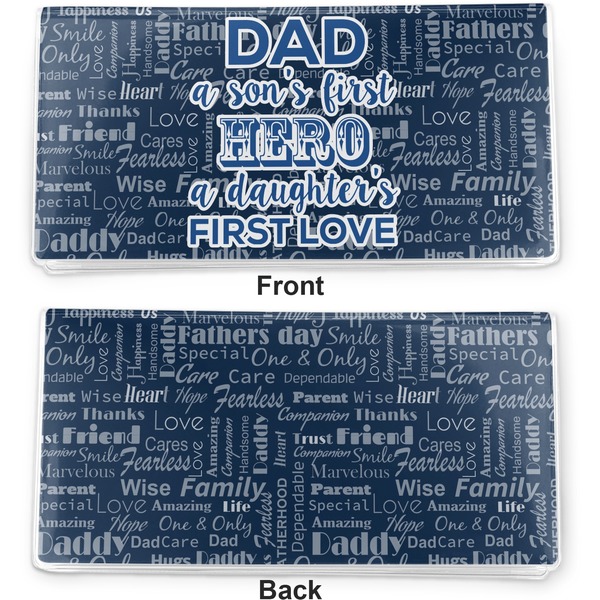 My Father My Hero Vinyl Check Book Cover - Front and Back