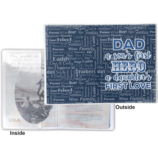 My Father My Hero Vinyl Passport Holder - Flat Front and Back