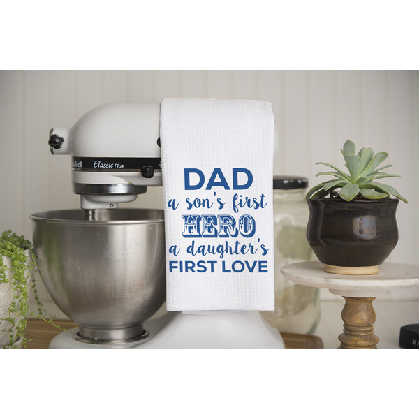 My Father My Hero Waffle Weave Towel - Lifestyle - Partial Print