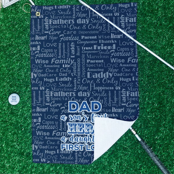 My Father My Hero Waffle Weave Golf Towel - In Context
