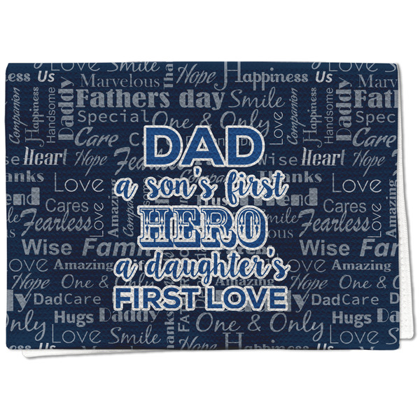 Custom My Father My Hero Kitchen Towel - Waffle Weave - Full Color Print